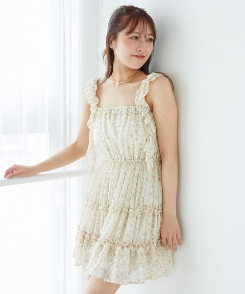 MAJESTIC LEGON / マジェスティックレゴン ミニ丈・ひざ丈ワンピース | ギャザーフリルミニワンピ | 詳細16