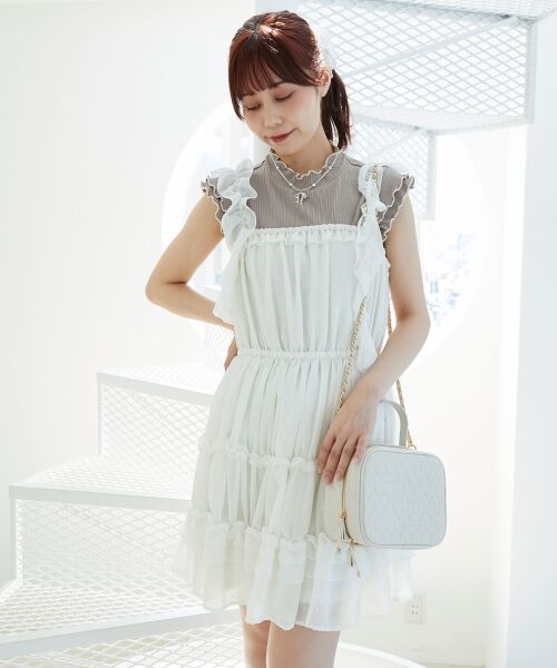 MAJESTIC LEGON / マジェスティックレゴン ミニ丈・ひざ丈ワンピース | ギャザーフリルミニワンピ | 詳細2