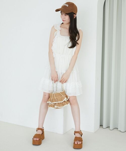 MAJESTIC LEGON / マジェスティックレゴン ミニ丈・ひざ丈ワンピース | ギャザーフリルミニワンピ | 詳細5