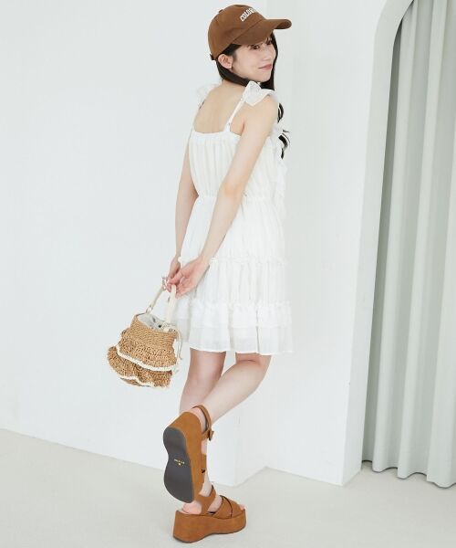 MAJESTIC LEGON / マジェスティックレゴン ミニ丈・ひざ丈ワンピース | ギャザーフリルミニワンピ | 詳細7