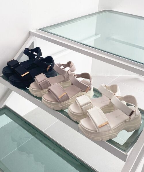 MAJESTIC LEGON / マジェスティックレゴン サンダル | ワイドベルトスポサン(アイボリー)