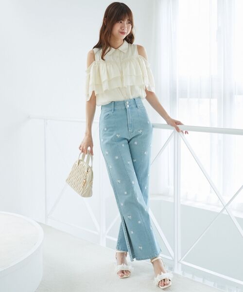 MAJESTIC LEGON / マジェスティックレゴン デニムパンツ | バリエーションスリットデニム | 詳細11