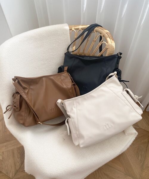 MAJESTIC LEGON/マジェスティックレゴン サイドリボンショルダーバッグ アイボリー FREE