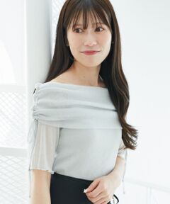 MAJESTIC LEGON / マジェスティックレゴン カットソー | ∞ラメチュールオフショル半袖トップス