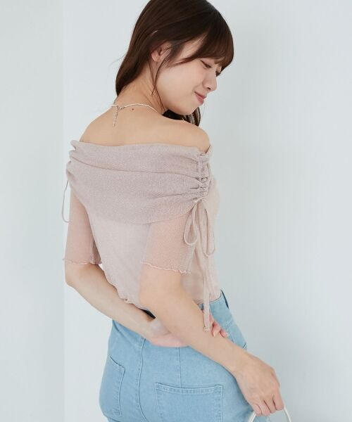 MAJESTIC LEGON / マジェスティックレゴン カットソー | ∞ラメチュールオフショル半袖トップス | 詳細20