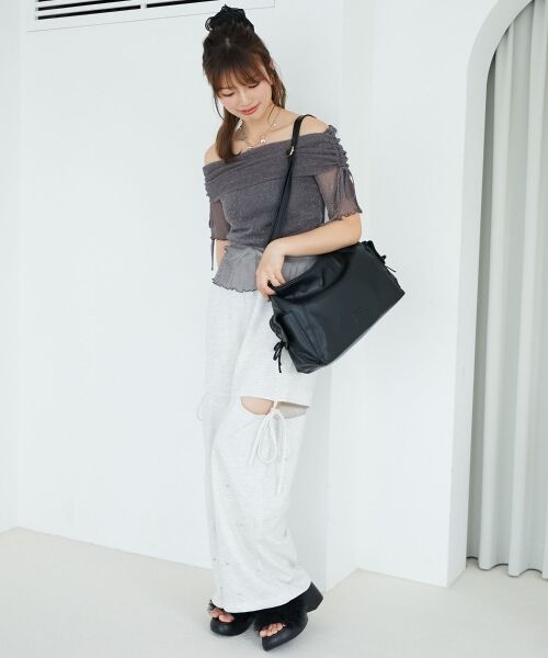 MAJESTIC LEGON / マジェスティックレゴン カットソー | ∞ラメチュールオフショル半袖トップス | 詳細26