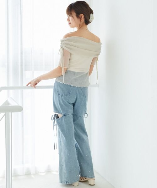 MAJESTIC LEGON / マジェスティックレゴン カットソー | ∞ラメチュールオフショル半袖トップス | 詳細8