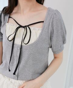 MAJESTIC LEGON / マジェスティックレゴン カットソー | ギャザードッキングカットトップス