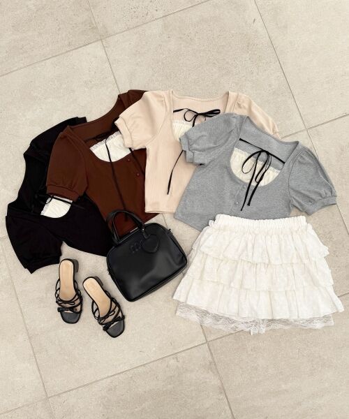 MAJESTIC LEGON / マジェスティックレゴン カットソー | ギャザードッキングカットトップス | 詳細1