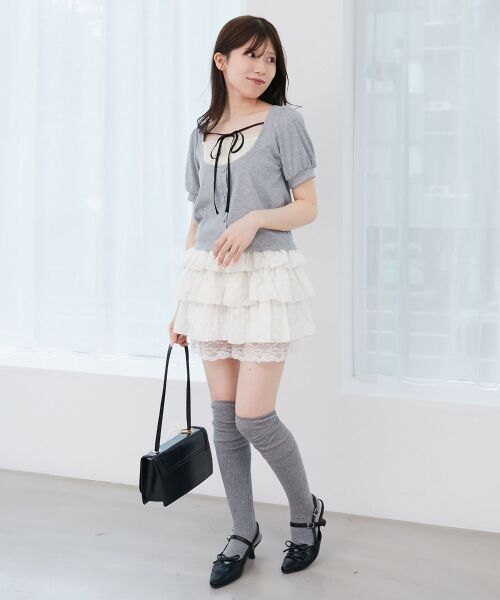 MAJESTIC LEGON / マジェスティックレゴン カットソー | ギャザードッキングカットトップス | 詳細10