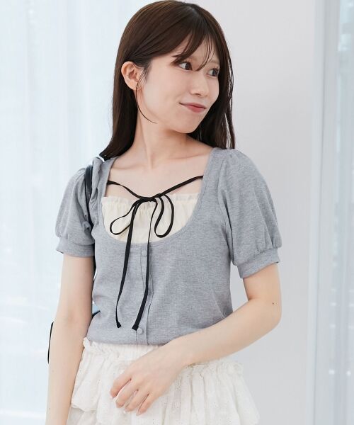 MAJESTIC LEGON / マジェスティックレゴン カットソー | ギャザードッキングカットトップス | 詳細12