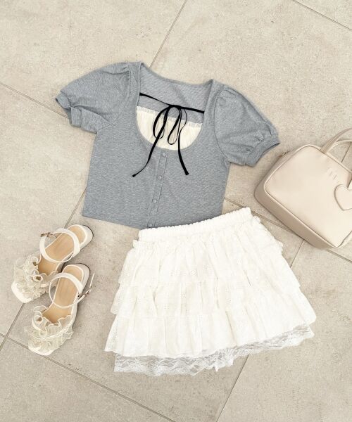 MAJESTIC LEGON / マジェスティックレゴン カットソー | ギャザードッキングカットトップス | 詳細16