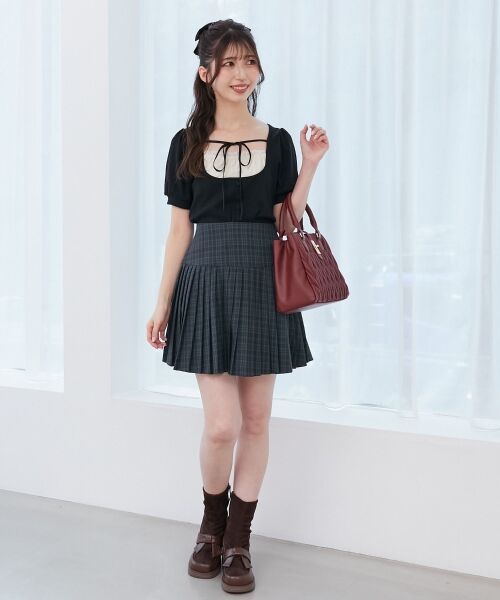 MAJESTIC LEGON / マジェスティックレゴン カットソー | ギャザードッキングカットトップス | 詳細2