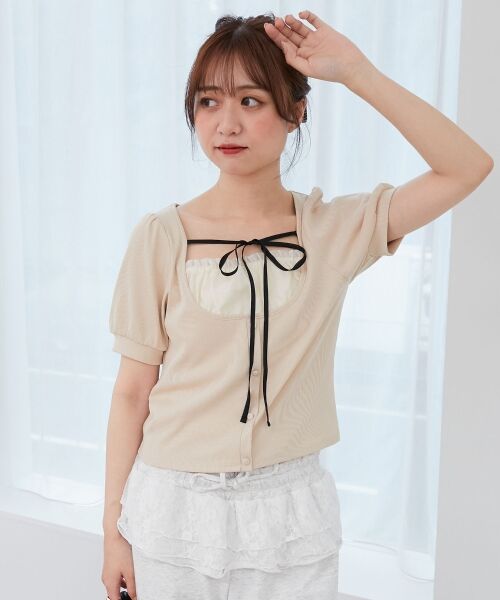 MAJESTIC LEGON / マジェスティックレゴン カットソー | ギャザードッキングカットトップス | 詳細21