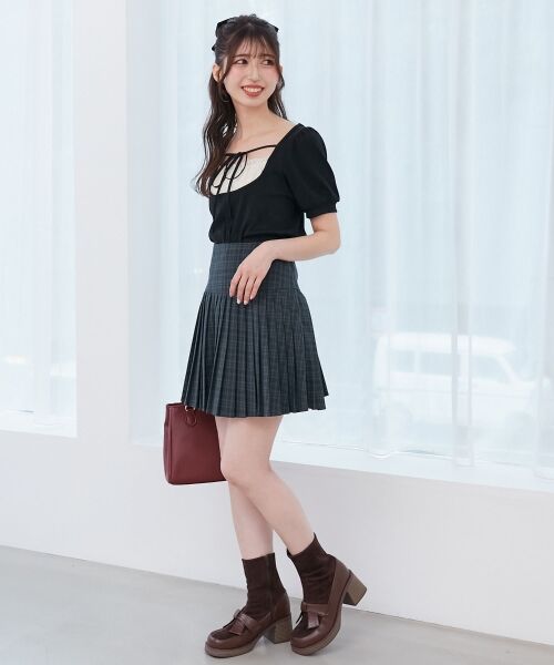 MAJESTIC LEGON / マジェスティックレゴン カットソー | ギャザードッキングカットトップス | 詳細3