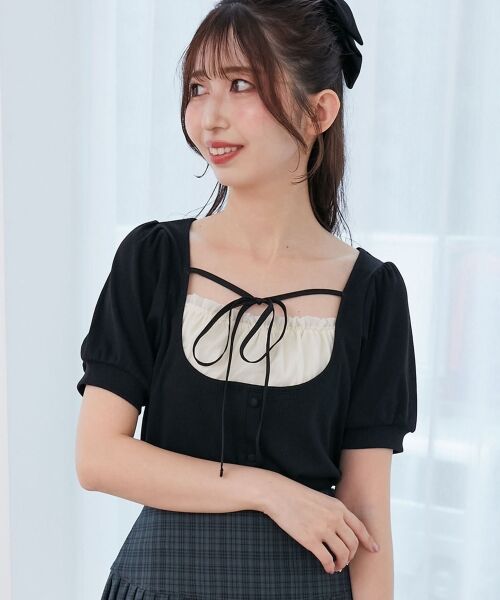 MAJESTIC LEGON / マジェスティックレゴン カットソー | ギャザードッキングカットトップス | 詳細5