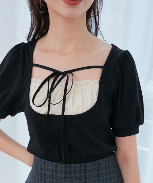 MAJESTIC LEGON / マジェスティックレゴン カットソー | ギャザードッキングカットトップス | 詳細8