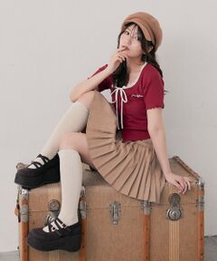 MAJESTIC LEGON / マジェスティックレゴン カットソー | フロントリボンレイヤード風トップス