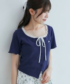 MAJESTIC LEGON / マジェスティックレゴン カットソー | フロントリボンレイヤード風トップス