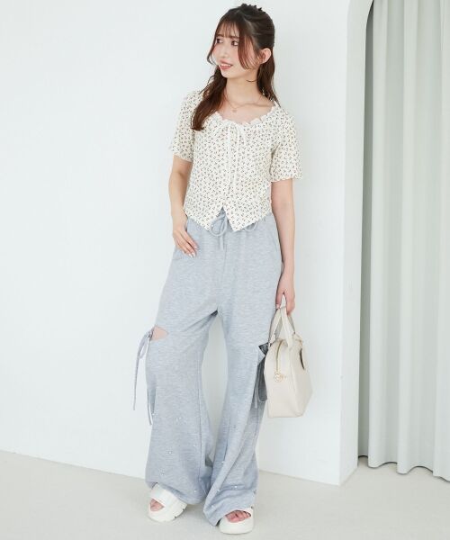 MAJESTIC LEGON / マジェスティックレゴン カットソー | フロントリボンレイヤード風トップス | 詳細11