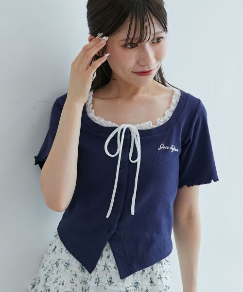 MAJESTIC LEGON / マジェスティックレゴン カットソー | フロントリボンレイヤード風トップス | 詳細20