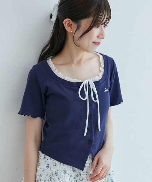 MAJESTIC LEGON / マジェスティックレゴン カットソー | フロントリボンレイヤード風トップス | 詳細21