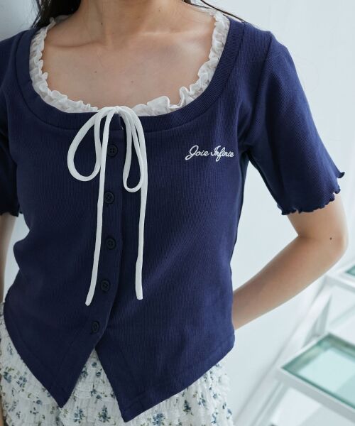 MAJESTIC LEGON / マジェスティックレゴン カットソー | フロントリボンレイヤード風トップス | 詳細23