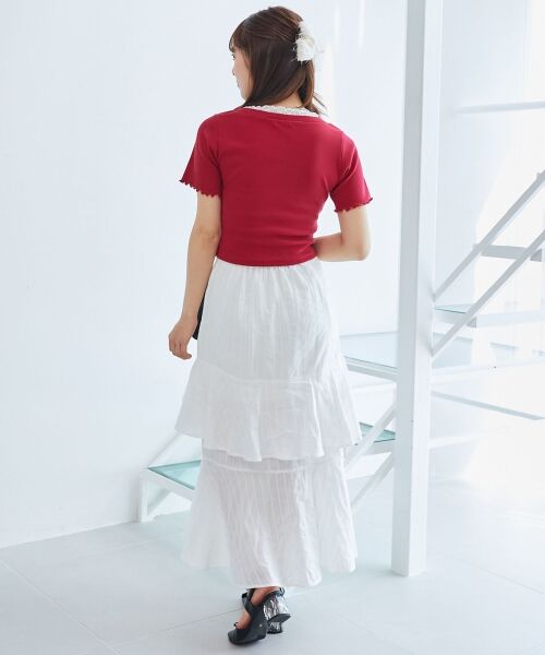 MAJESTIC LEGON / マジェスティックレゴン カットソー | フロントリボンレイヤード風トップス | 詳細5