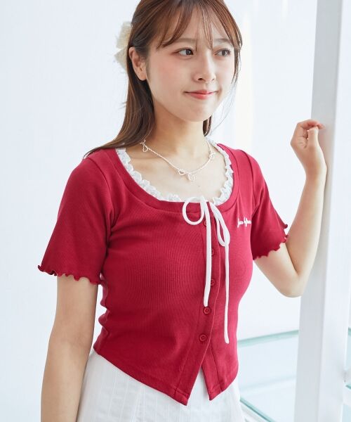 MAJESTIC LEGON / マジェスティックレゴン カットソー | フロントリボンレイヤード風トップス | 詳細7