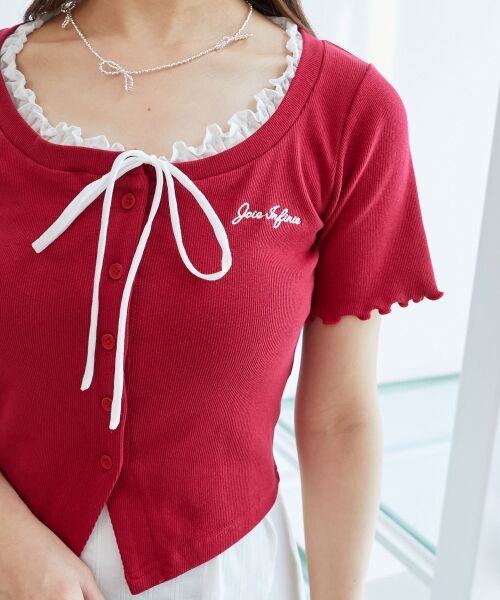 MAJESTIC LEGON / マジェスティックレゴン カットソー | フロントリボンレイヤード風トップス | 詳細9