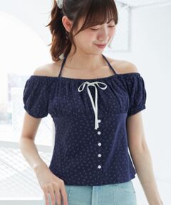 MAJESTIC LEGON / マジェスティックレゴン カットソー | リボン付きホルターネックカットソー