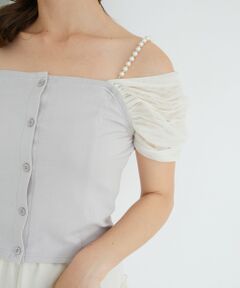 MAJESTIC LEGON / マジェスティックレゴン カットソー | パールチェーン異素材トップス