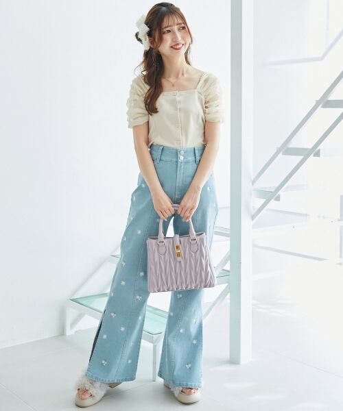 MAJESTIC LEGON / マジェスティックレゴン カットソー | パールチェーン異素材トップス | 詳細1