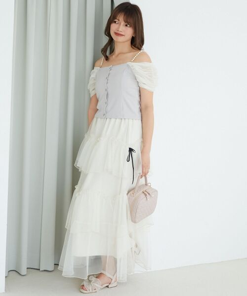 MAJESTIC LEGON / マジェスティックレゴン カットソー | パールチェーン異素材トップス | 詳細11