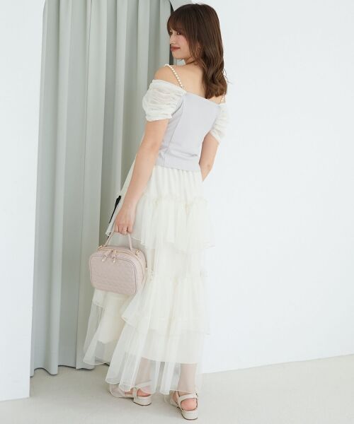 MAJESTIC LEGON / マジェスティックレゴン カットソー | パールチェーン異素材トップス | 詳細12