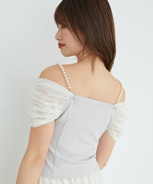 MAJESTIC LEGON / マジェスティックレゴン カットソー | パールチェーン異素材トップス | 詳細15