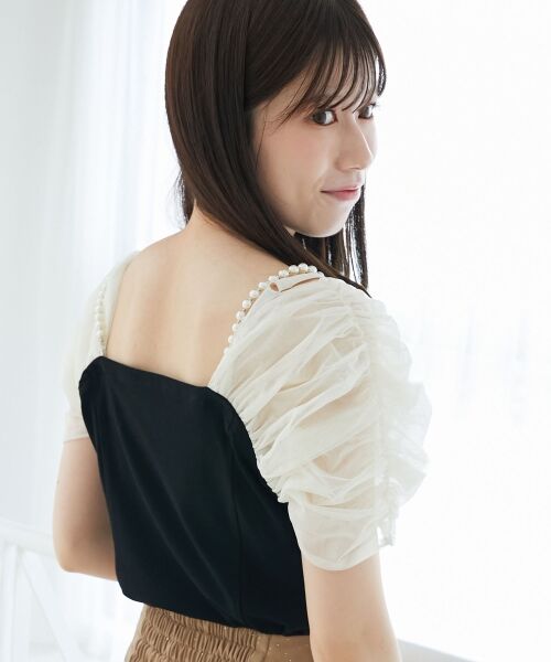 MAJESTIC LEGON / マジェスティックレゴン カットソー | パールチェーン異素材トップス | 詳細22