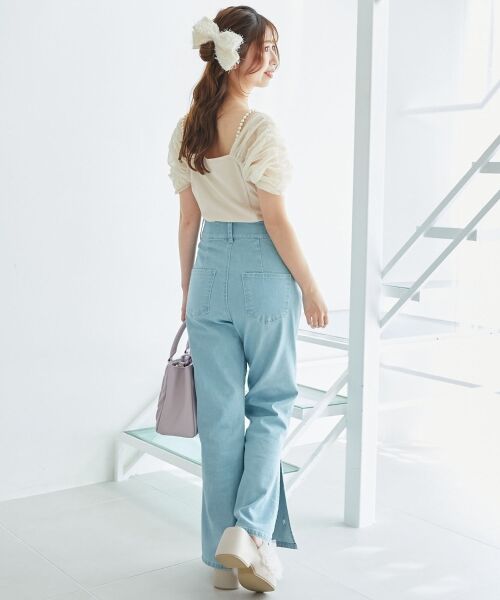 MAJESTIC LEGON / マジェスティックレゴン カットソー | パールチェーン異素材トップス | 詳細4