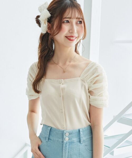 MAJESTIC LEGON / マジェスティックレゴン カットソー | パールチェーン異素材トップス | 詳細9