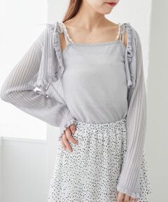 MAJESTIC LEGON / マジェスティックレゴン カーディガン・ボレロ | パールチェーンキャミセットフリルカーデ