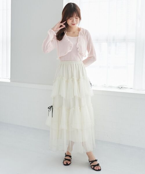 MAJESTIC LEGON / マジェスティックレゴン カーディガン・ボレロ | パールチェーンキャミセットフリルカーデ | 詳細10