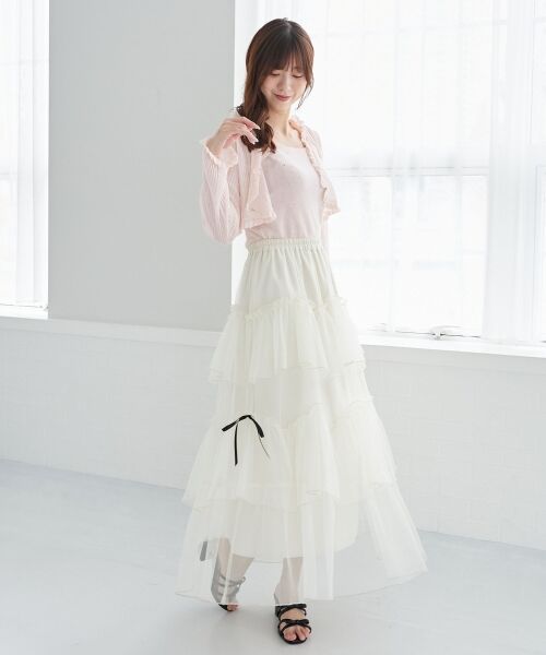 MAJESTIC LEGON / マジェスティックレゴン カーディガン・ボレロ | パールチェーンキャミセットフリルカーデ | 詳細11