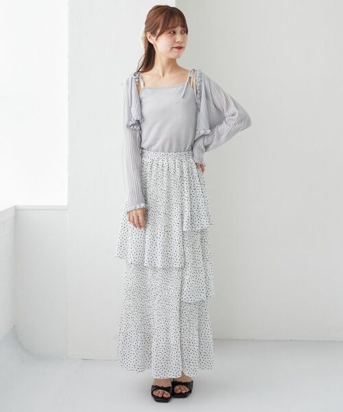 MAJESTIC LEGON / マジェスティックレゴン カーディガン・ボレロ | パールチェーンキャミセットフリルカーデ | 詳細17