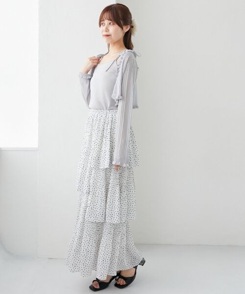 MAJESTIC LEGON / マジェスティックレゴン カーディガン・ボレロ | パールチェーンキャミセットフリルカーデ | 詳細18