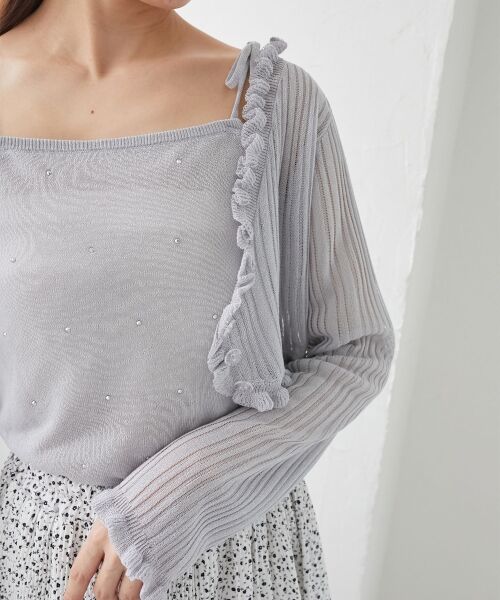 MAJESTIC LEGON / マジェスティックレゴン カーディガン・ボレロ | パールチェーンキャミセットフリルカーデ | 詳細23