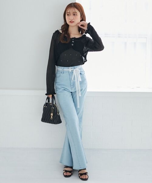 MAJESTIC LEGON / マジェスティックレゴン カーディガン・ボレロ | パールチェーンキャミセットフリルカーデ | 詳細24