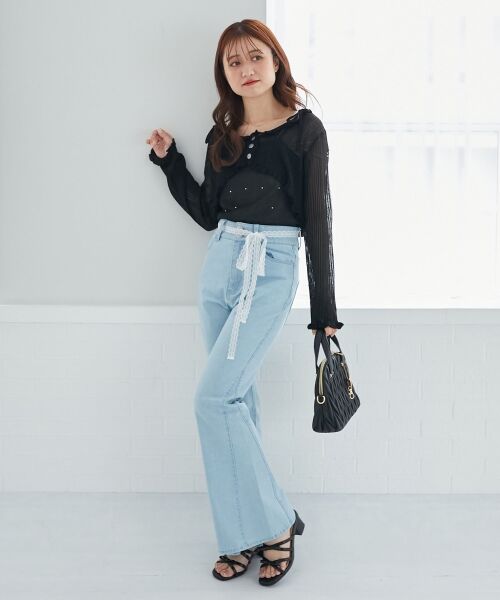 MAJESTIC LEGON / マジェスティックレゴン カーディガン・ボレロ | パールチェーンキャミセットフリルカーデ | 詳細25