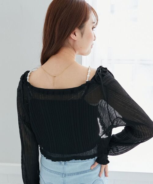 MAJESTIC LEGON / マジェスティックレゴン カーディガン・ボレロ | パールチェーンキャミセットフリルカーデ | 詳細29
