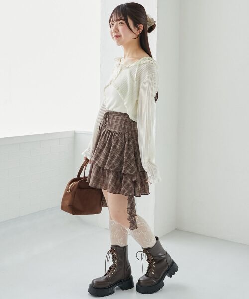 MAJESTIC LEGON / マジェスティックレゴン カーディガン・ボレロ | パールチェーンキャミセットフリルカーデ | 詳細3