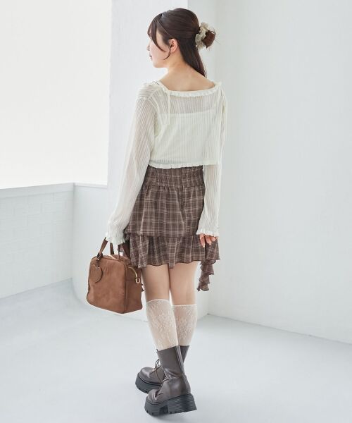 MAJESTIC LEGON / マジェスティックレゴン カーディガン・ボレロ | パールチェーンキャミセットフリルカーデ | 詳細4